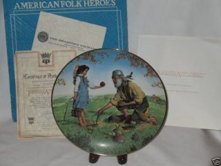 American Folk Heroes Johnny Appleseed Collector Plate  