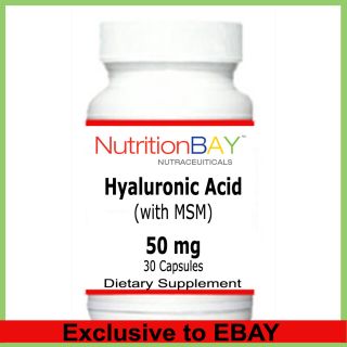 2 Bottles Hyaluronic Acid with MSM Promotes Joint Support 50mg 30 Capsules  
