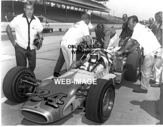1965 Indy 500 Johnny Rutherford Ford V8 Auto Race Photo  