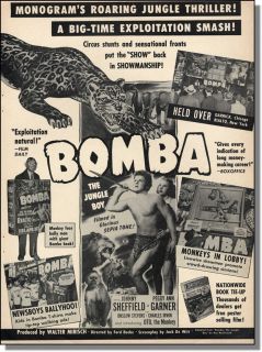 1949 Johnny Sheffield in BOMA The Jungle Boy Monogram Movie Promo Ad  