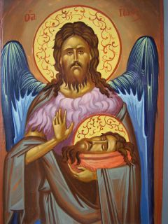 John The Baptist Hand Painted Greek Orthodox Icon  