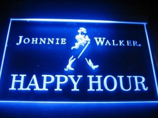 Johnnie Walker Happy Hour Logo Beer Bar Pub Store Light Sign Neon W202 New  