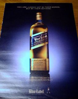 Johnnie Walker Blue Label Whiskey Magazine Advertisement Print Ad  