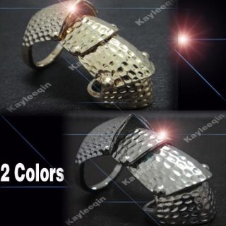 Polish Armour Knuckle Joint Cage Hinge Full Finger Ring Goth Punk Rock Biker  