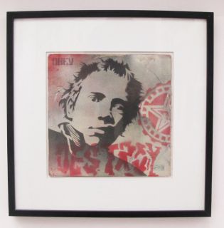 Shepard Fairey Obey Johnny Rotten Destroy Spray Paint Stencil Album Cover 2003  