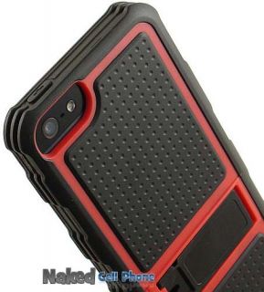 RED BLACK RUGGED JOLT CASE TPU RUBBER COVER WITH STAND FOR APPLE iPHONE 5  