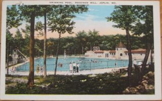 1920 Postcard Swimming Pool Reddings Mill Joplin MO  
