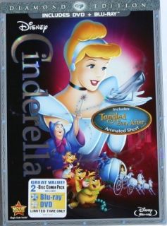 Disney Movie CINDERELLA 2 Disc Diamond Edition BLU RAY DVD NEW Gift Box  