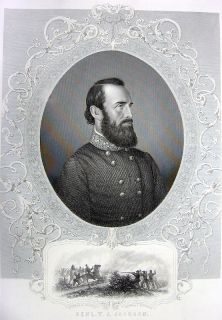 Civil War Thomas Jonathan Stonewall Jackson 1881 Print  