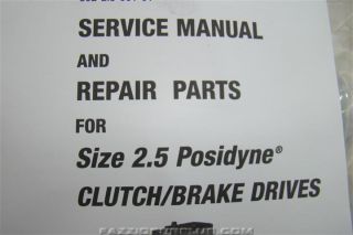 Force Control Industries Repair Parts for Size 2 5 Posidyne Clutch Brake Drives  