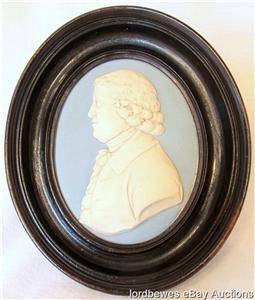 1782 WEDGWOOD JASPER PORTRAIT MEDALLION OF JOSIAH WEDGWOOD SIGNED BY W HACKWOOD  