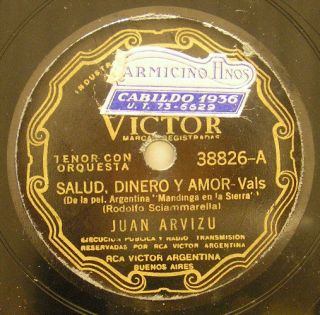 Juan Arvizu 78 RPM Salud Dinero Y Amor Victor 38826  