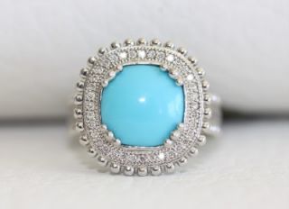 Jude Frances Sterling Silver Turquoise Diamond Ring  