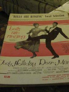 Vintage Sheet Music Bells Are Ringing Judy Holliday Dean Martin G  