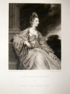 After Joshua Reynolds c1830 Folio Mezzotint Lady Harriot Acland Pretty Lady  
