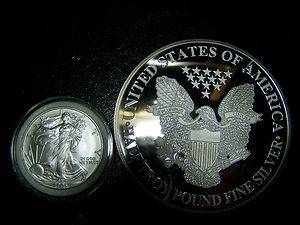Half Troy Pound 2000 Silver Eagle and 2005 1 oz US Silver Eagle Both 999 Fine  