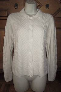 BROOKS BROTHERS THICK CABLE LAMBSWOOL ANGORA CARDIGAN SWEATER XS  