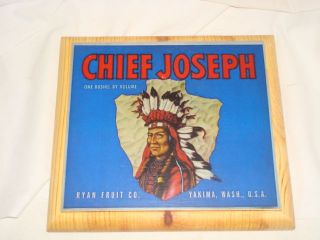 Chief Joseph Apple Crate Label Wooden Plaque  