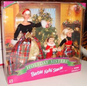 New Holiday Sisters 1998 Christmas Season Barbie Kelly Stacie Special Ed Dolls  