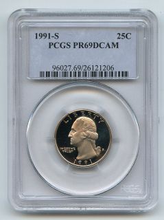 1991 S 25C Washington Quarter Proof PCGS PR69DCAM  