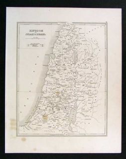 1847 Map Kingdom Judah Israel Old Testament Jerusalem