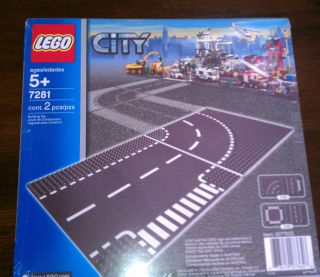 New & Sealed Lego City T Junction & Curved Road Base Plates 7281 *Fast
