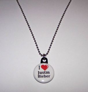 Love Justin Bieber 1 Button Charm Necklace New