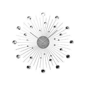 Karlsson Clocks Sunburst Large Wall Clock with Clear Crystals Gift