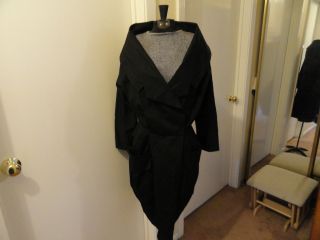Vintage Donna Karan 80s 90s Wrap Dress W Pleated Oversized Pockets sz