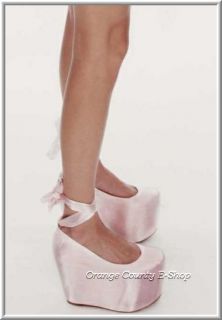 WILDFOX Couture x Jeffrey Campbell Pink Platform Ballet Satin Shoes 6