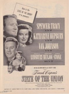 1948 Katherine Hepburn State of The Union Movie Ad