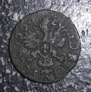 1664 Medieval Lithuania Poland Solidus Jan Kazimir Eagle Coin