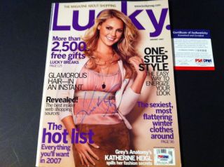 Katherine Heigl Signed Auto 2007 Lucky Magazine Mag PSA DNA