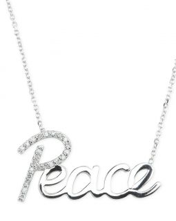 Brilliance by KC Designs Diamond Detail Peace Necklace