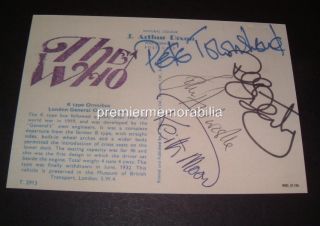 The Who Pete Townshend Roger Daltrey Keith Moon John Entwistle Signed
