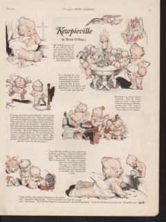 1925 Kewpieville Rose O Neill Pig Cartoon Katy O Kewp