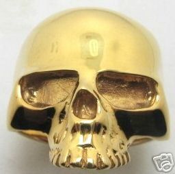 Keith Richards Skull 18K Gold Over 100 Silver 925 Ring