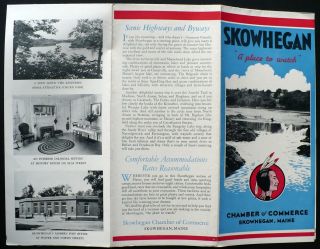 Skowhegan Me Norridgewock Kennebec Brochure Map and Lakewood Theatre