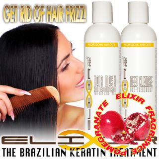 Keratin Treatment Hair Straightener Elixir 8oz Pomegran Grow Long Hair