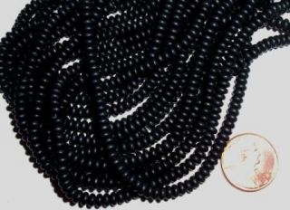 AL269 Czech 4x2mm Glass Rondelle Beads Matte Black 100