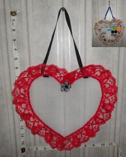 Red Lace Earring Holder Organizer