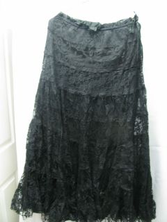 Ravi Khosla Solitaire Ladies Skirt Black Lace Sz Medium