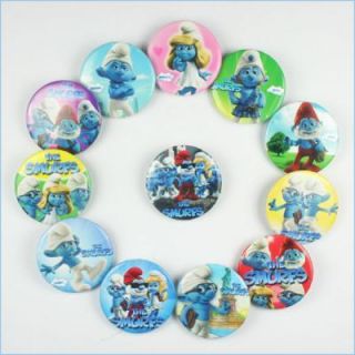 24PCS Smurf Smurfette Boys Girls Kids Buttons Pins Birthday Party