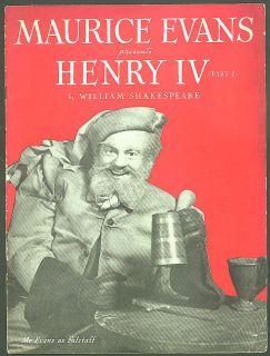 Maurice Evans as Henry IV PT 1 Souvenir Program 1930s