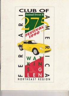1990 Program FCA Ferrari Club of America National Meet and Race