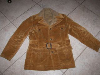 Mens Vintage Corduroy Pile Lined Jacket Size 36