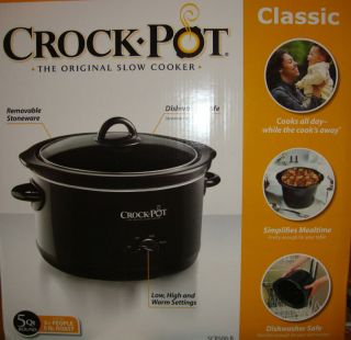 Classic Crock Pot Slow Cooker 5 Qt Removable Stoneware