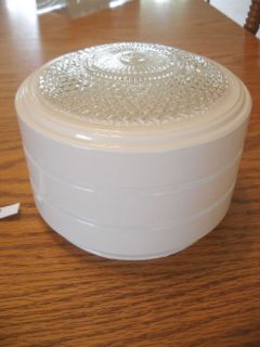 Vintage Kitchen Ceiling Light Shade Globe White Clear Diamond Cut Cake