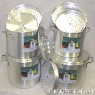 Large Stock Pot Set w Lids Steamers Home Cooking Cooker Boiler