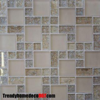Crackle Glass Mosaic Tile Kitchen Backsplash Bath Wall Sink Spa